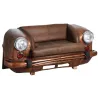 Canapé voiture en cuir de buffle et métal