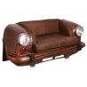 Canapé voiture en cuir de buffle et métal