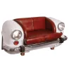 Canapé voiture en cuir de buffle pleine fleur et métal