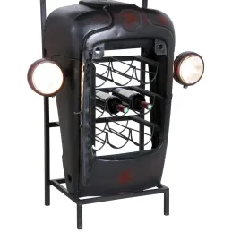 Meuble bar tracteur en acacia et métal