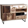 Commode en manguier et peau de vache