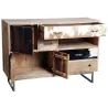 Commode en manguier et peau de vache