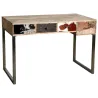 Bureau en manguier et peau de vache