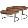 Tables gigognes en bois massif et acier (Lot de 2)