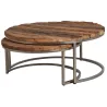 Tables gigognes en bois massif et acier (Lot de 2)