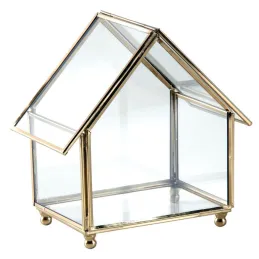 Coffret à bijoux en laiton et verre