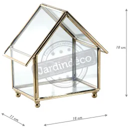 Coffret à bijoux en laiton et verre