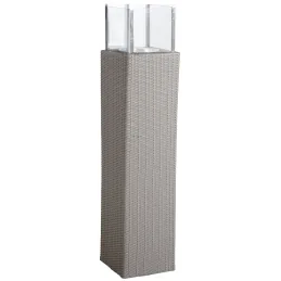 Photophore d’extérieur gris en résine et verre