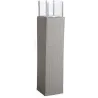 Photophore d’extérieur gris en résine et verre