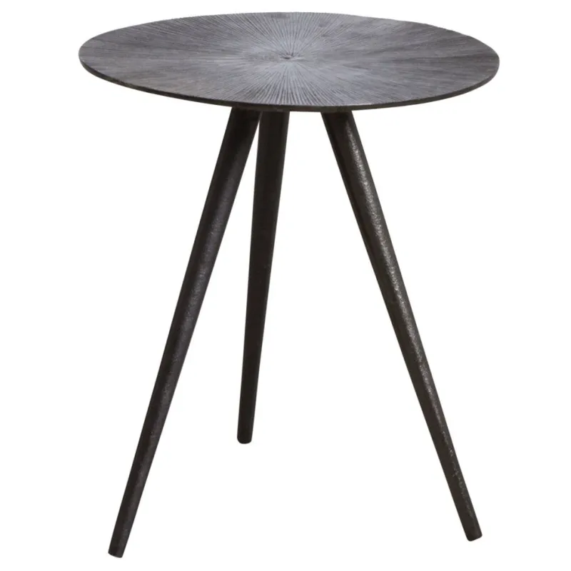 Table ronde métal zinc antique