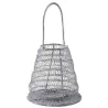 Photophore métal grillage gris blanchi