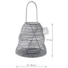 Photophore métal grillage gris blanchi