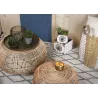 Plateaux ronds en métal finition doré antique (Lot de 2)