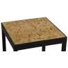 Table carrée en métal plateau "mosaïque" en sapin