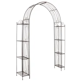 Arche de jardin pour plante grimpante en métal vieilli