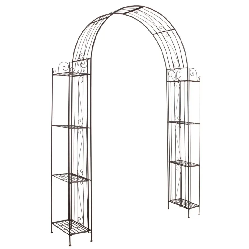 Arche de jardin pour plante grimpante en métal vieilli