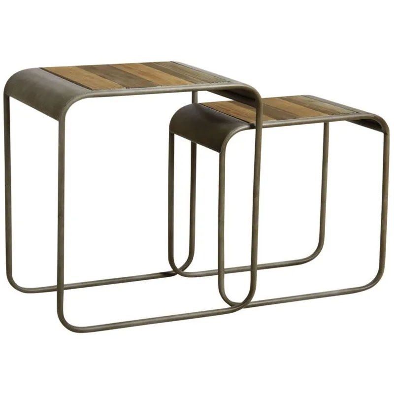 Sellettes en bois et métal (Lot de 2)