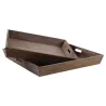 Plateaux carrés en bois (Lot de 2)