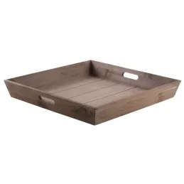 Plateaux carrés en bois (Lot de 2)
