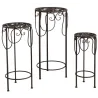 Sellettes rondes en métal vieilli (Lot de 3)