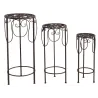 Sellettes rondes en métal vieilli (Lot de 3)