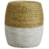Tabouret rond en jacinthe bicolore