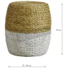 Tabouret rond en jacinthe bicolore
