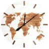 Horloge mappemonde en bois