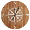 Horloge boussole en bois