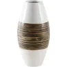 Vase en bambou naturel et laqué blanc