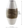 Vase en bambou naturel et laqué blanc