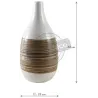 Vase décoratif bambou naturel et laqué blanc