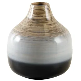 Vase boule bambou laqué
