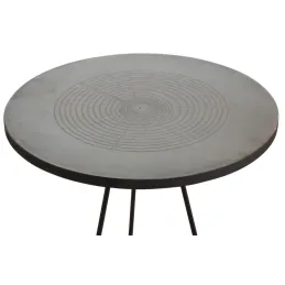 Table ronde métal zinc antique