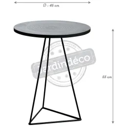 Table ronde métal zinc antique