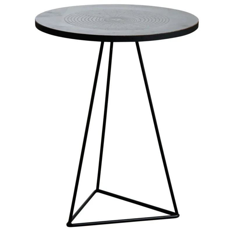 Table ronde métal zinc antique
