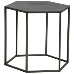 Table d'appoint hexagonale en métal