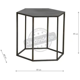 Table d'appoint hexagonale en métal