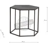 Table d'appoint hexagonale en métal