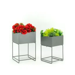 Sellettes de jardin en métal (Lot de 2)
