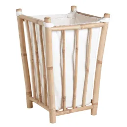 Panier à linge en bambou et coton