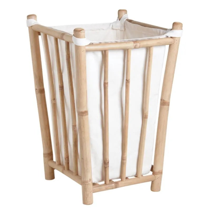 Panier à linge en bambou et coton