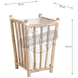 Panier à linge en bambou et coton