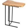 Table d'appoint en bois brut et métal noir