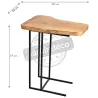 Table d'appoint en bois brut et métal noir