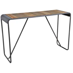 Console en bois et métal patiné