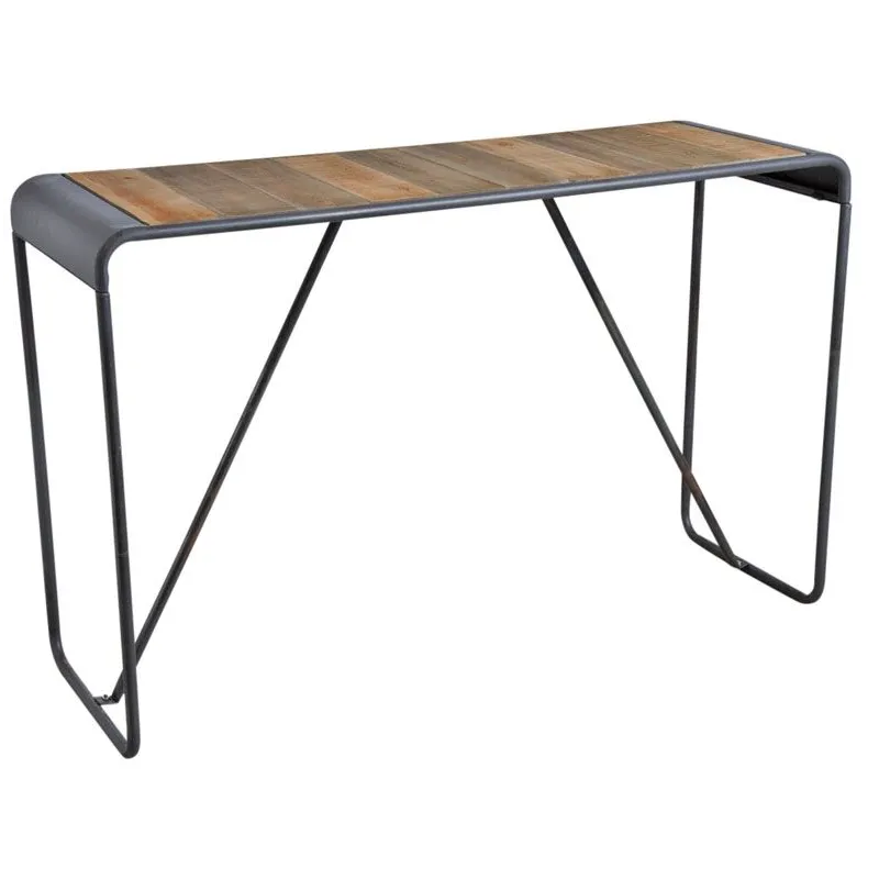 Console en bois et métal patiné