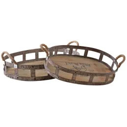 Plateaux ovales "Farm Fresh" (Lot de 2)