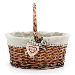 Panier "Charme" en osier fendu avec coeur