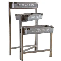 Jardinière triptyque bois teinté